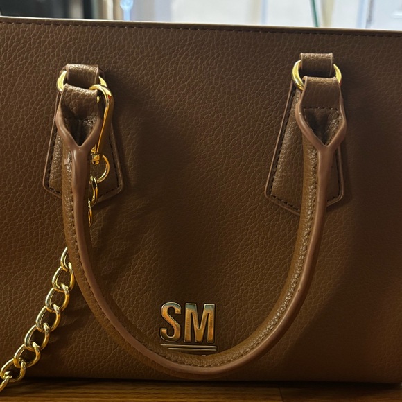 Steve Madden Tan colored handbag crossbody Gold Hardware Keychain wallet NWOT - Picture 3 of 16